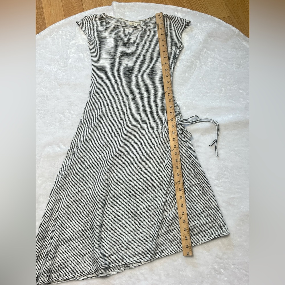 Max Studio Size XS Asymmetrical Hem Sleeveless Dress. Drawstring gather on left - Picture 4 of 7